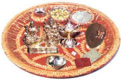 Puja Thali with Laxmi Ganesh Ji Idols