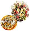 1 kg Assorted Sweets and 20 roses